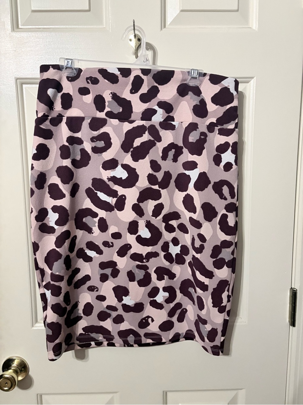 LuLaRoe Pink and Plum Leopard Pencil Skirt